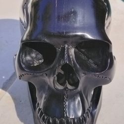 Hand Carved Ebony Wood Skull