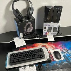 FLASH DEAL Gaming Bundle Special, Wireless 60% Keyboard, Wireless Mouse, and Wired/Bluetooth Headphones, 3 for 1 Gaming Special While Supplies Last, F