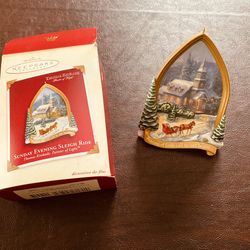 Two Thomas Kinkade  Christmas Tree Ornaments 
