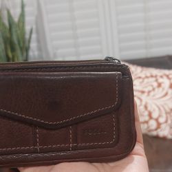 Fossil Wallet Keychain Leather