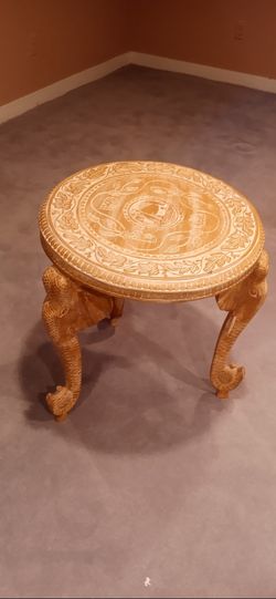 20th Century Anglo Indian Style Teakwood Elephant Table