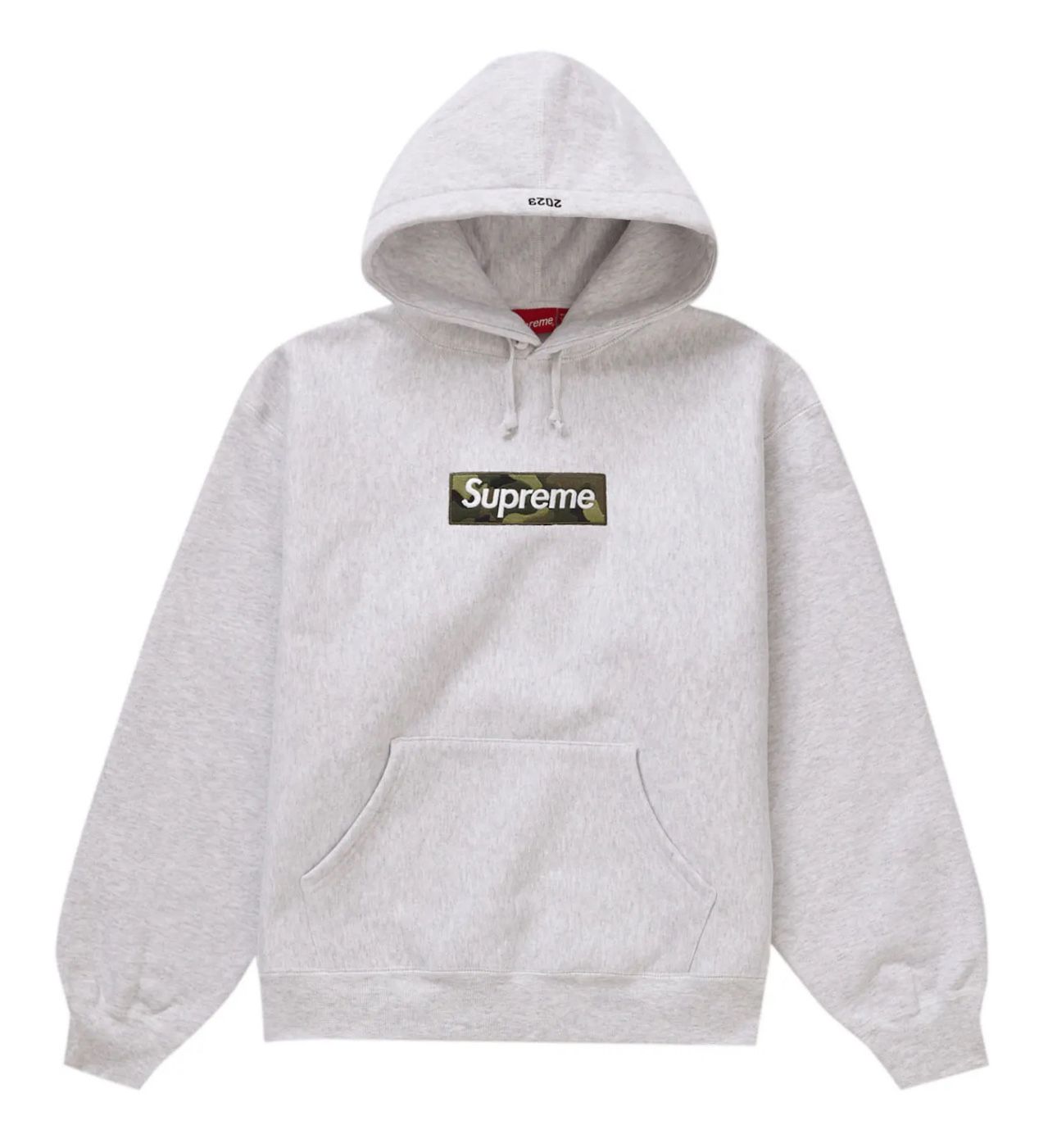 Supreme FW23 Box Logo Hooded Sweatshirt Camo/Ash Grey