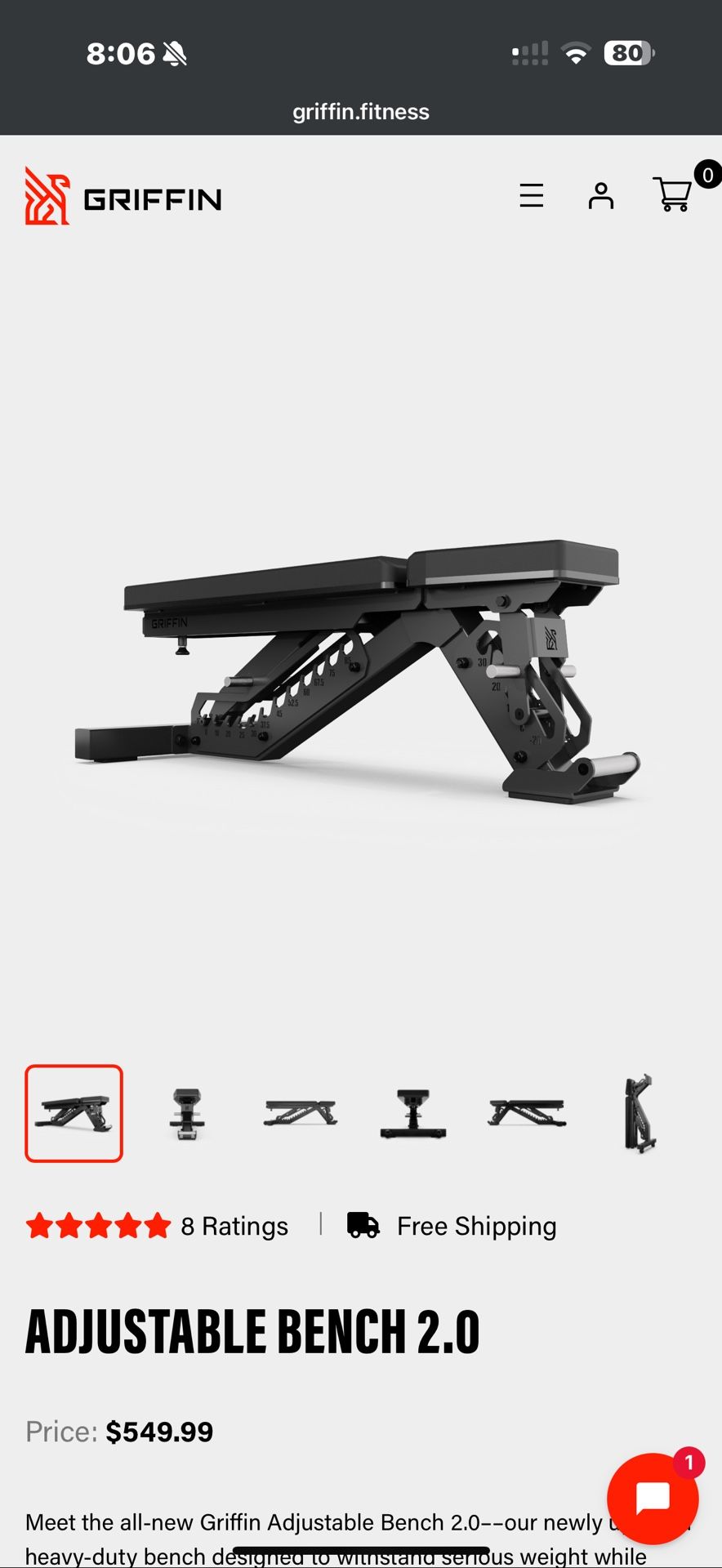 Griffin Fitness Adjustable Bench 2.0