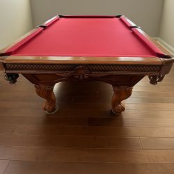 Beautiful Brown Pool Table 8’x4’ (Free Delivery & Pro Setup) New Felt Any Color + All Accessories