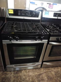 Whirlpool gas range stainless steel working perfectly with 4 months warranty