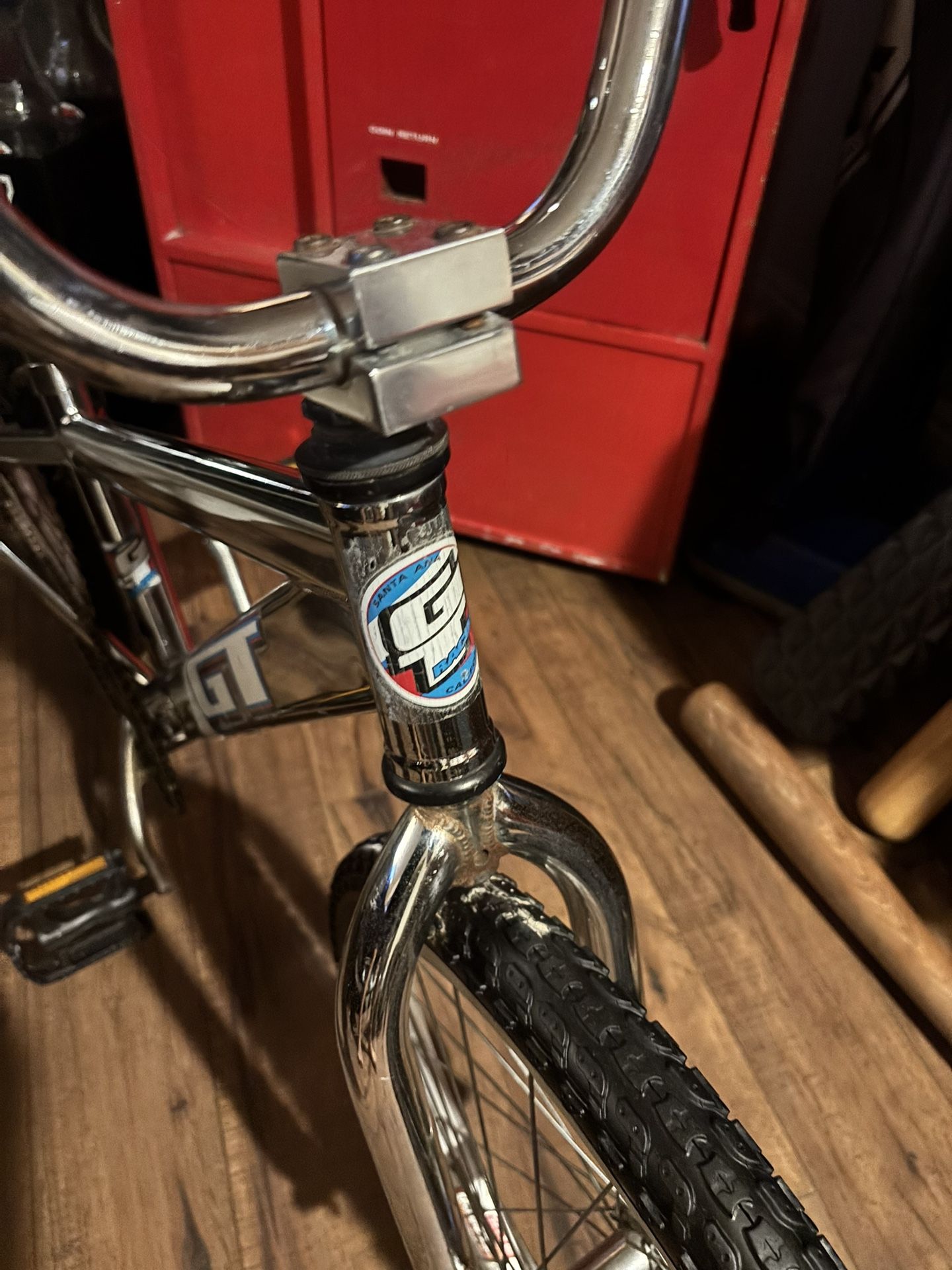 GT BMX bicycle, specifically a model from their freestyle line