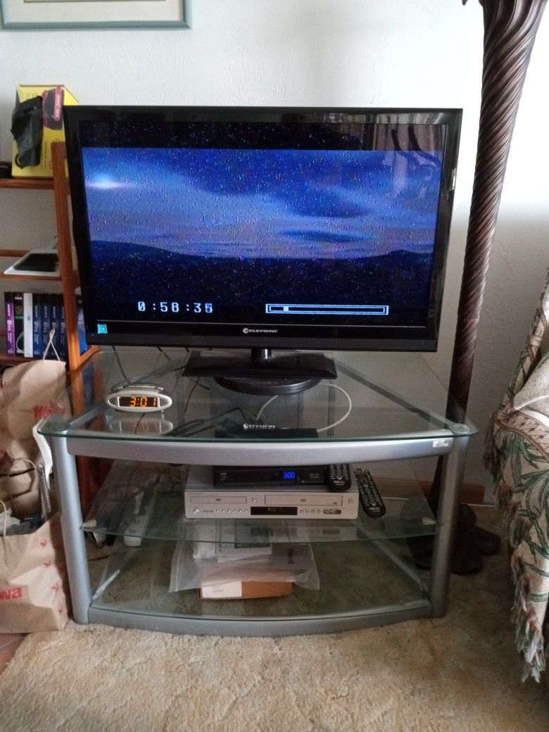 Glass & Metal TV Stand
