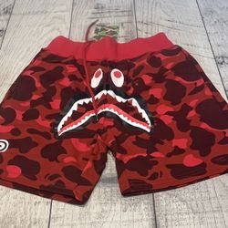 BAPE Shark Red Shorts 