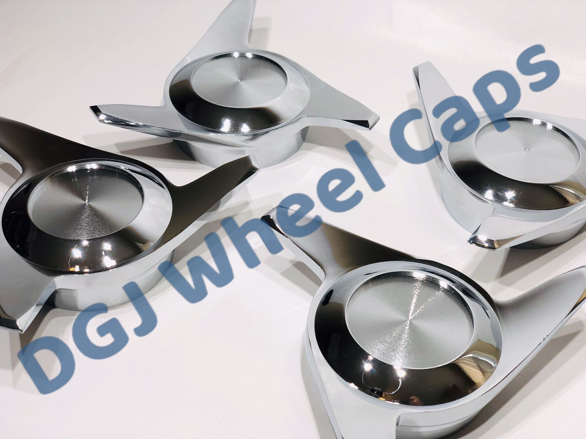 3 Bar Cut Chrome KnockOff Spinner Caps for Lowrider Wire Wheels for