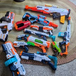 Nerf Guns All Of Them Almost New With Bullets Included 