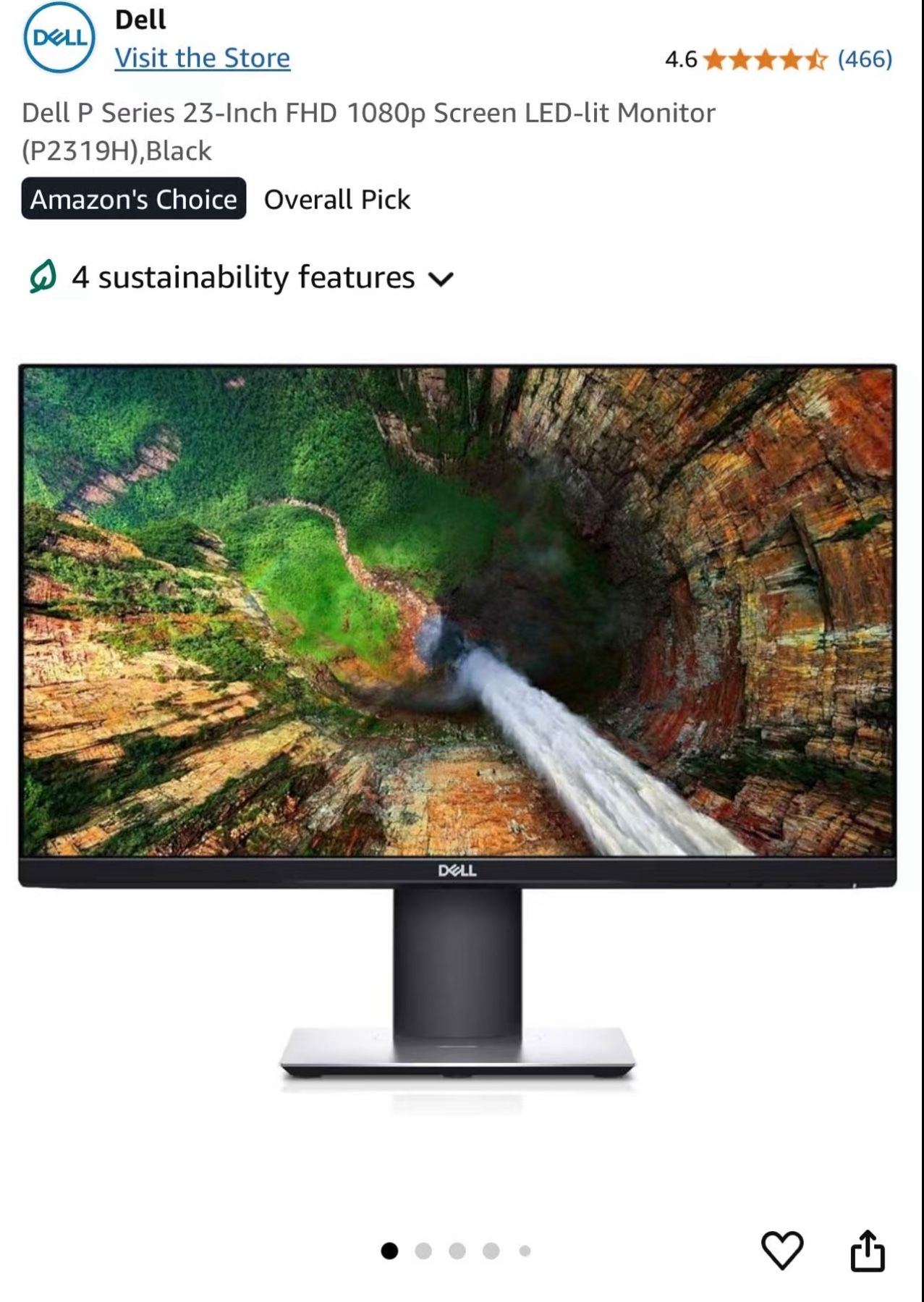 Dell 24” 1080 Monitor With USB A Hub On The Side