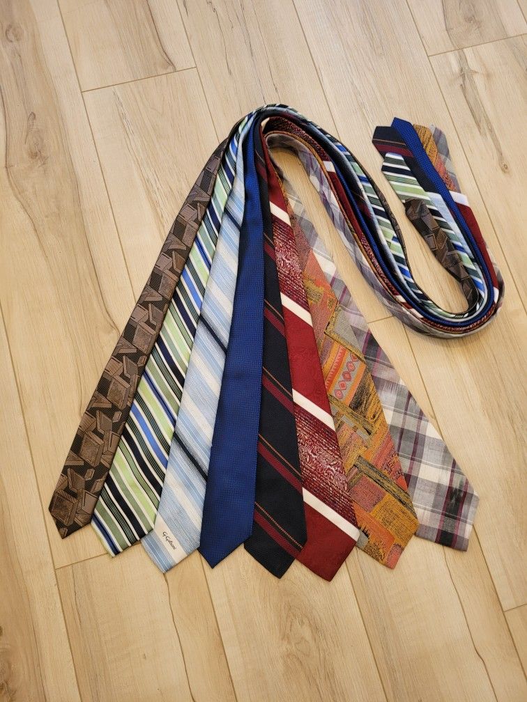 Men's Ties Bundle: Haggar, G. Gallani, Bass, Talbot Studio & More! 8 total ties.