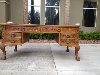 Antique oak partners desk