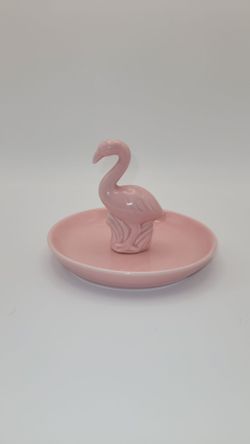Ring Holder Trincket dish Catchall Pink Flamingo CUTE! Excellent condition Price is firm Cash only