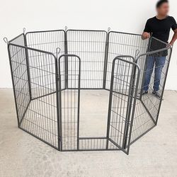 (NEW) $115 Heavy Duty 48” Tall x 32” Wide x 8-Panel Pet Playpen Dog Crate Kennel Exercise Cage Fence 