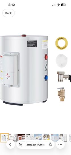 10 Gallon Electric Water Heater, Hot Water Heater 1600W, w/LED Display, Knob Control, IPX4 Waterproof, Side Connection On-Demand Heaters for Shower, B