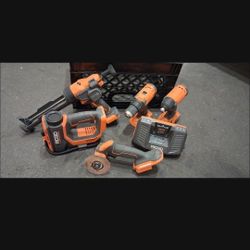RIGID 5 Power Tools + Charger ($120 Or Trade You To Clean Up My Trees And Fix Sprinklers) See Descrip