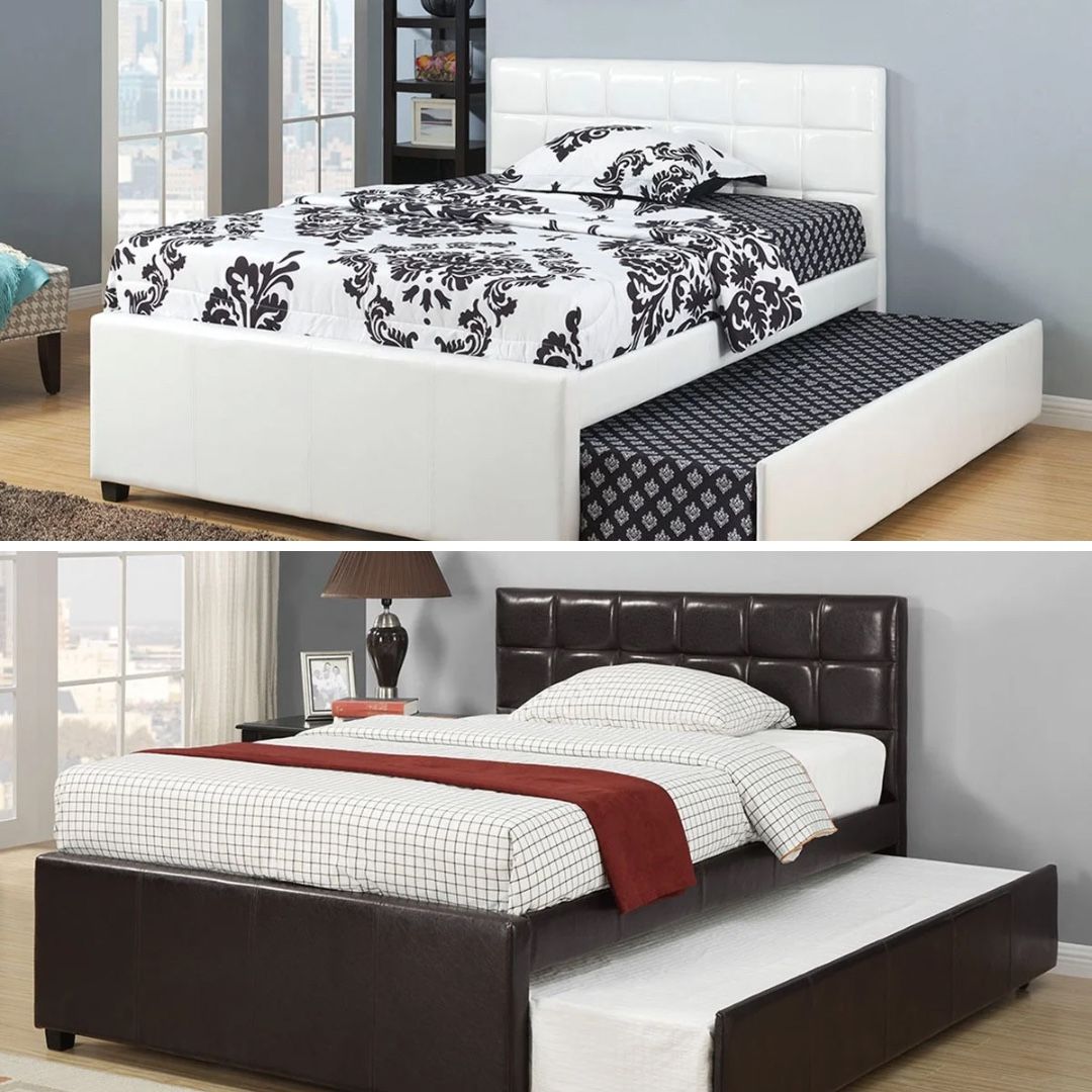 White Full Size Bed Frame With Trundle 
