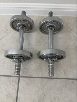 Vintage ProSport Adjustable Chrome Dumbbells | 10 lbs Each (20 lb Total Pair)