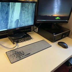 Desktop Computer with Dual 19" Monitors, Intel i7, 8GB Memory