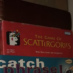 Scattegories, Catch Phrase, Scrabble