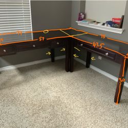 T SHAPED/ L SHAPED WOOD OFFICE DESK