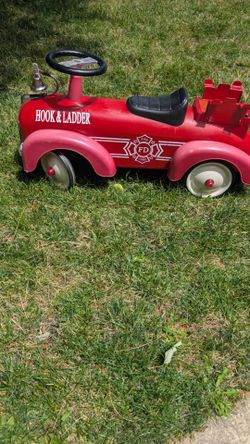Children's Vintage-Style Riding Toy, Fire Truck 891 Metal