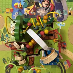 Battat Activity Cube - Like New With Mickey Mouse Foam Puzzle