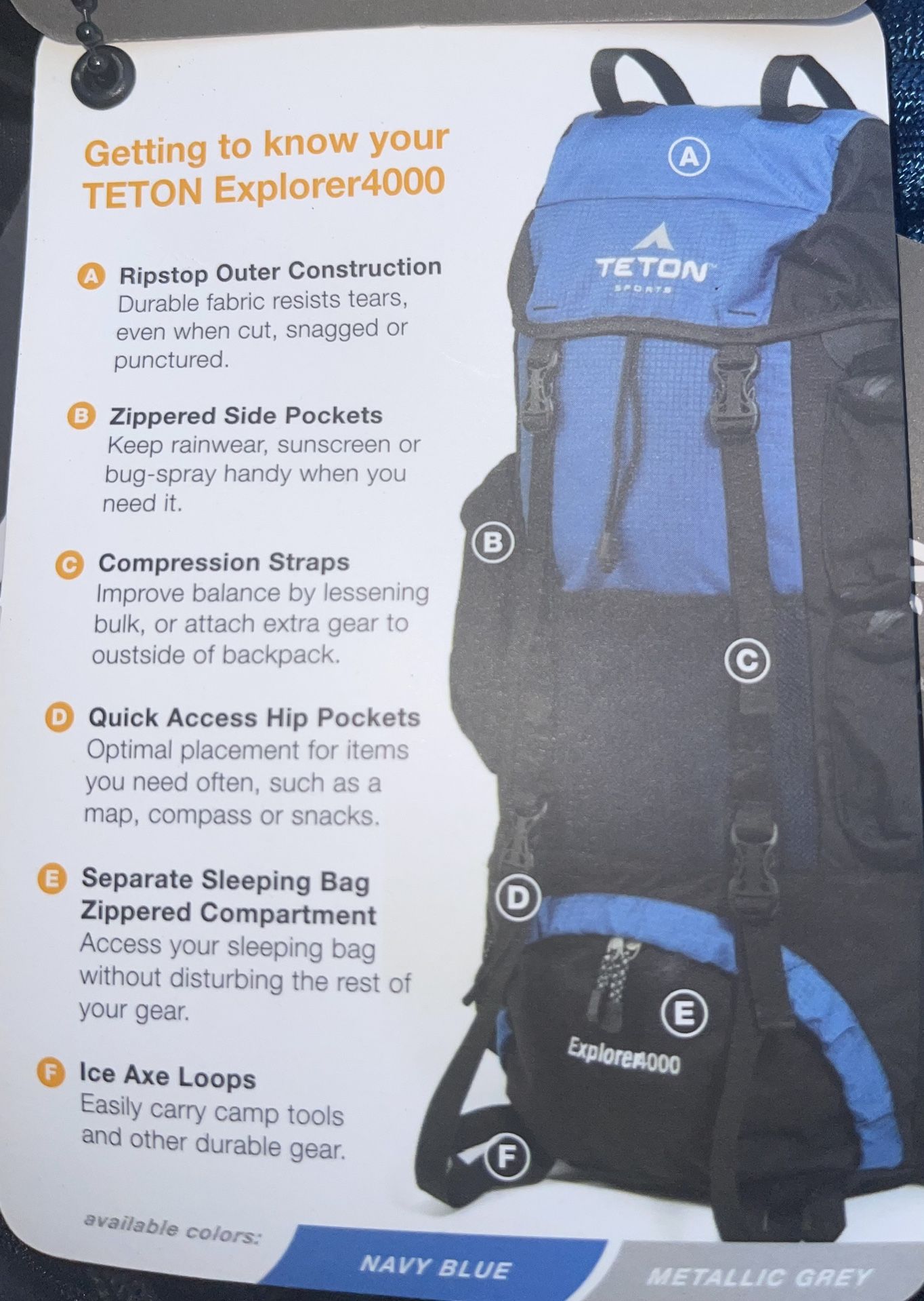 New Teton Sport Hiking Backpack $40