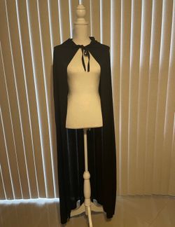 Rubies Long Black Hooded Cape One Size