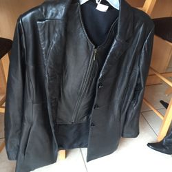 Jones of New York leather jacket and vest set
