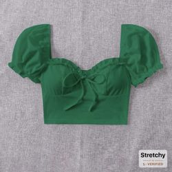Xs SHEIN Green Crop Top
