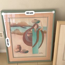 stylized figure carrying pots,  Painting