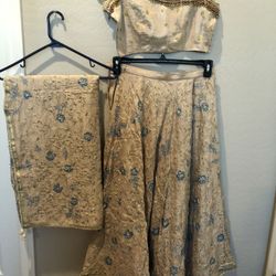Two piece Indian dress with Saree (Lehenga Choli)
