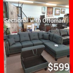 😍 Sectional With Ottoman 