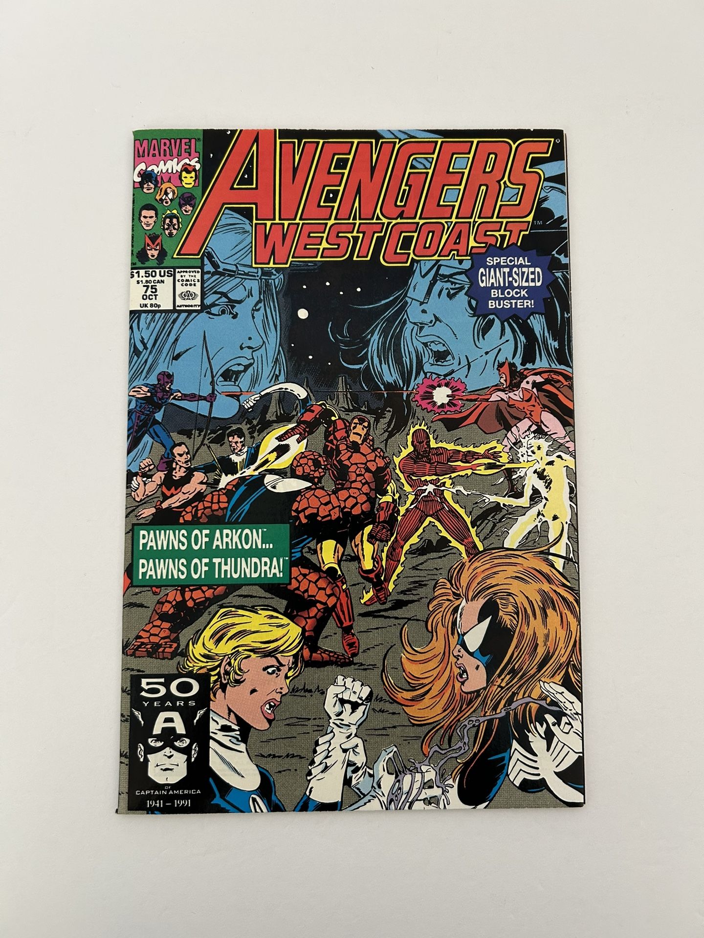 Marvel Avengers West Coast: Pawns of Akron… Pawns of Thundra! | Issue #75 (October 1991)