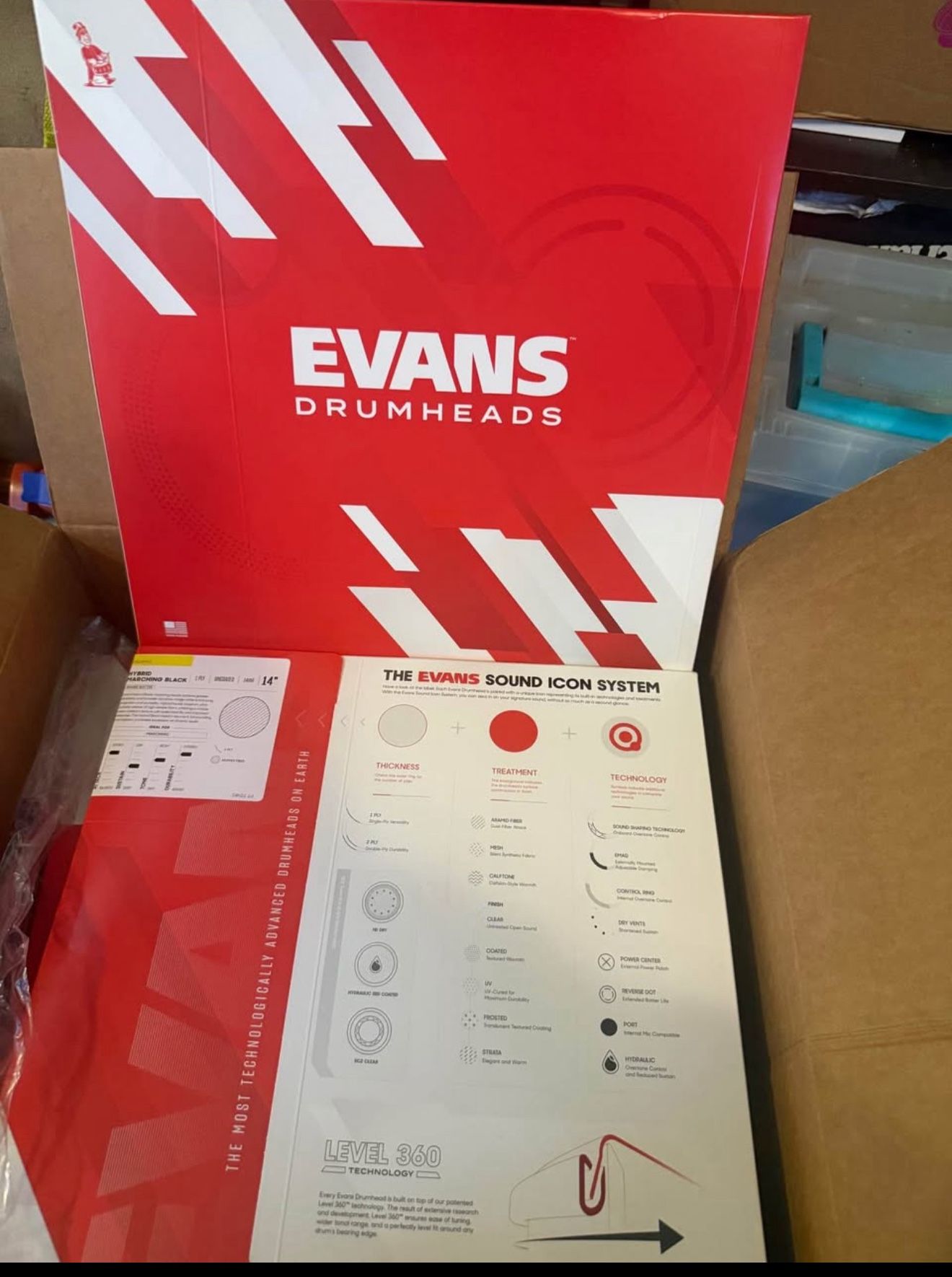Evans Hybrid Black Marching Drumhead - 14 inch