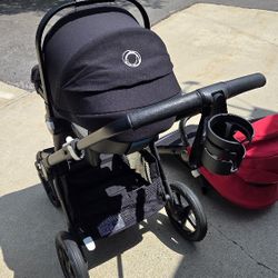  Stroller Bugaboo FOX 2  with bassinet, Turtle Nuna carseat,
Universal footmuf and 2 car base