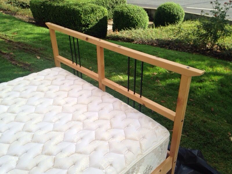Queen IKEA Dalselv bed with a like new mattress