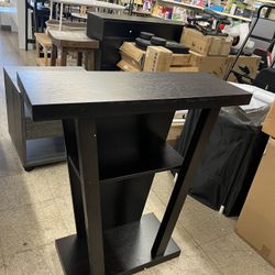 Angled Wooden Console Table With Storage Space - Espresso