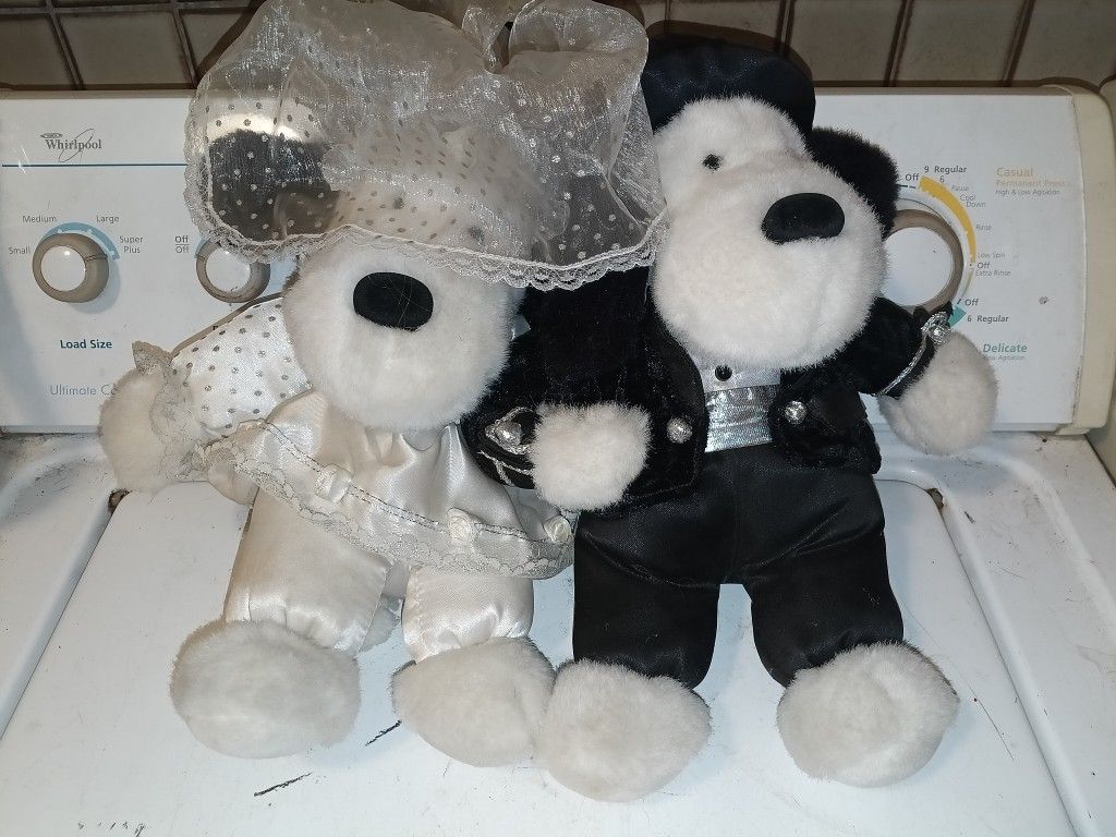 Plush musical dogs husband and wife wedding party
