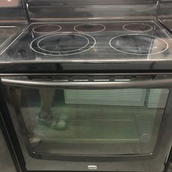 Black 5 Burner Glass Top Stove 