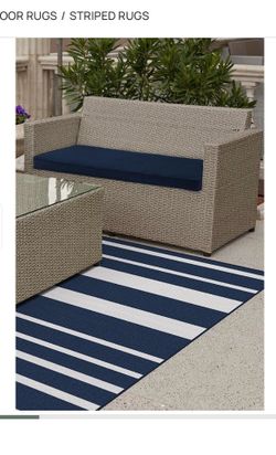 Sailmaker Stripe Blue Outdoor Rug