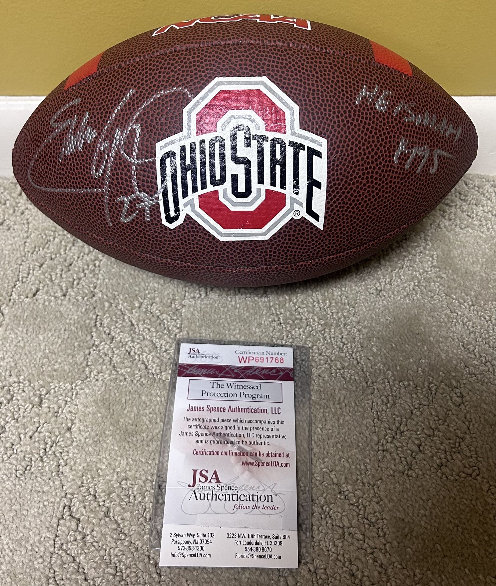 Eddie George Ohio State Buckeyes Autographed Football With COA