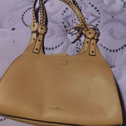 Calvin Klein Shelly Novelty Satchel GOLD TONE