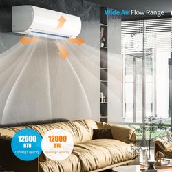 TABU 24000 BTU Mini Split Air Conditioner & Heater, 21 SEER2, WIFI Enabled, Remote Control, White