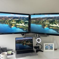 2 External Monitors And Stand