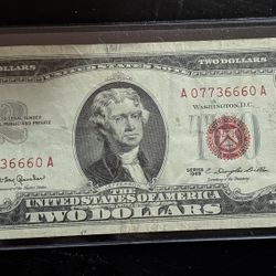 1963 $2 Red Seal- ($20)