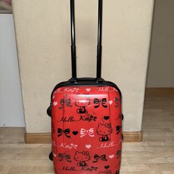 Sanrio Hello Kitty travel  Red Bow Heart Logo Carry On 20” Luggage Hard Case
