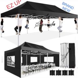 10x20' Waterproof HEAVY DUTY Easy Pop Up Canopy with Removable Sides For Sale 420D Folding Tent Wedding Party Outdoor w/ Removable Sidewalls
